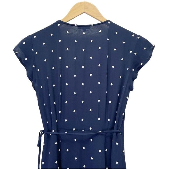 Rails Brenna Wrap Dress Navy & White Polka Dot Flutter Sleeve Mini Dress Size XS - Picture 7 of 13
